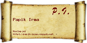 Papik Irma névjegykártya