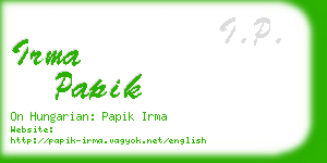 irma papik business card